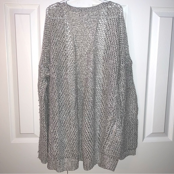 Garage Off-White Ribbed Tube Top (S) & Mixed Grey Knit Cardigan (XS/S) - Picture 8 of 10